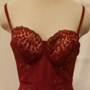 bebe red lace dress